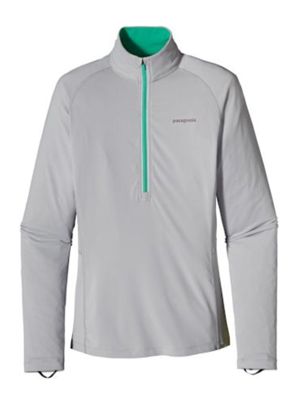 PATAGONIA Long‎ Sleeve All Weather Top Womens Small Gray 1/4 Zip Mesh Shirt
